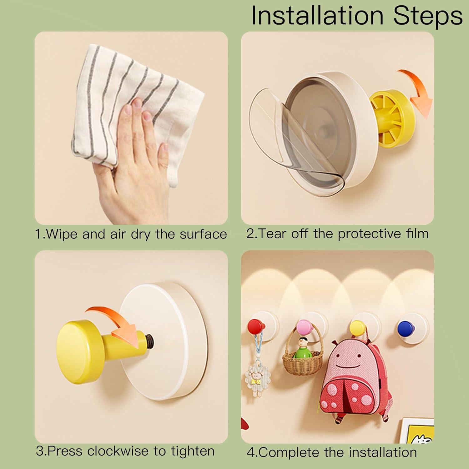 Ganchos de Ventosa Chengcan Rosa 4 Paquete 6.8 kg