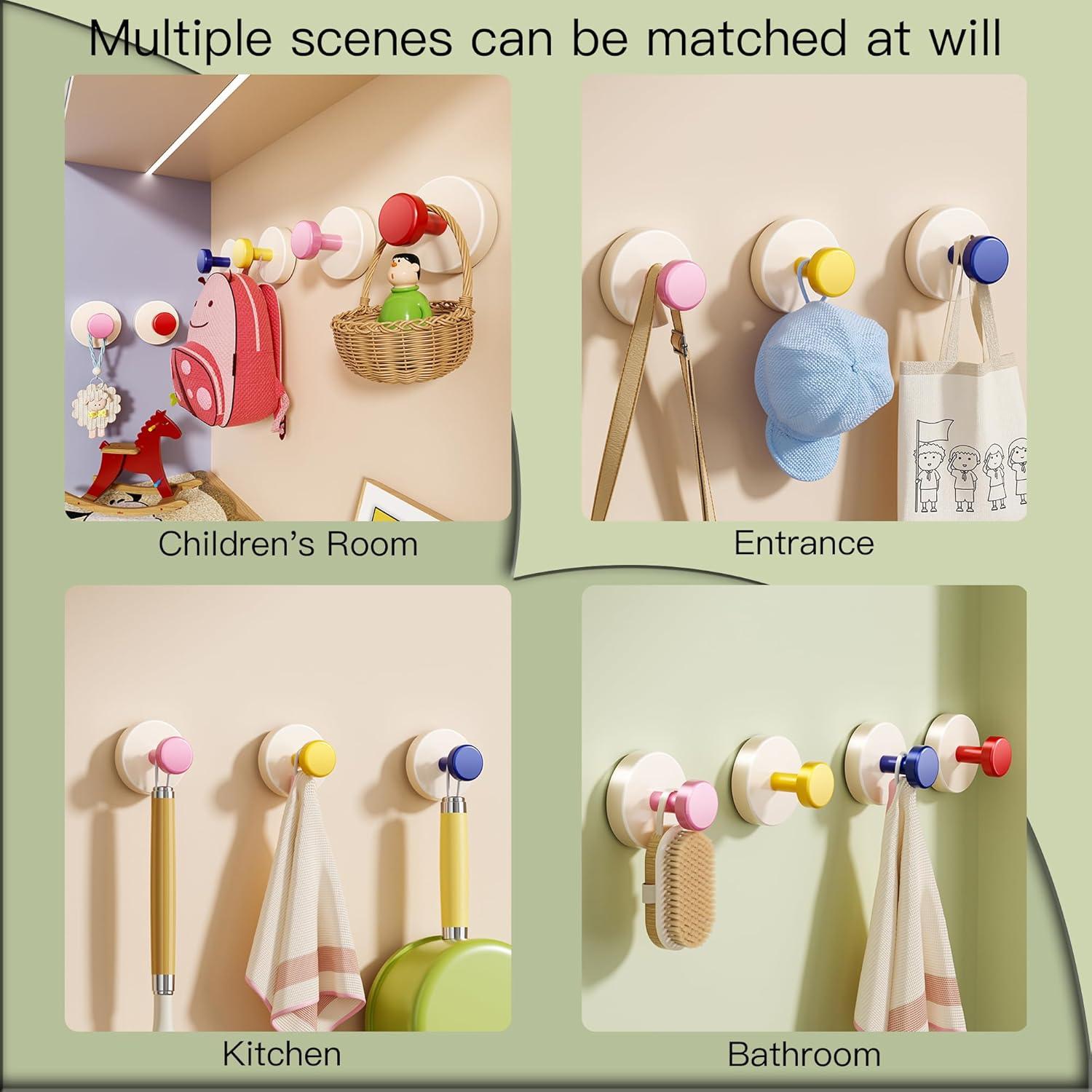 Ganchos de Ventosa Chengcan Rosa 4 Paquete 6.8 kg