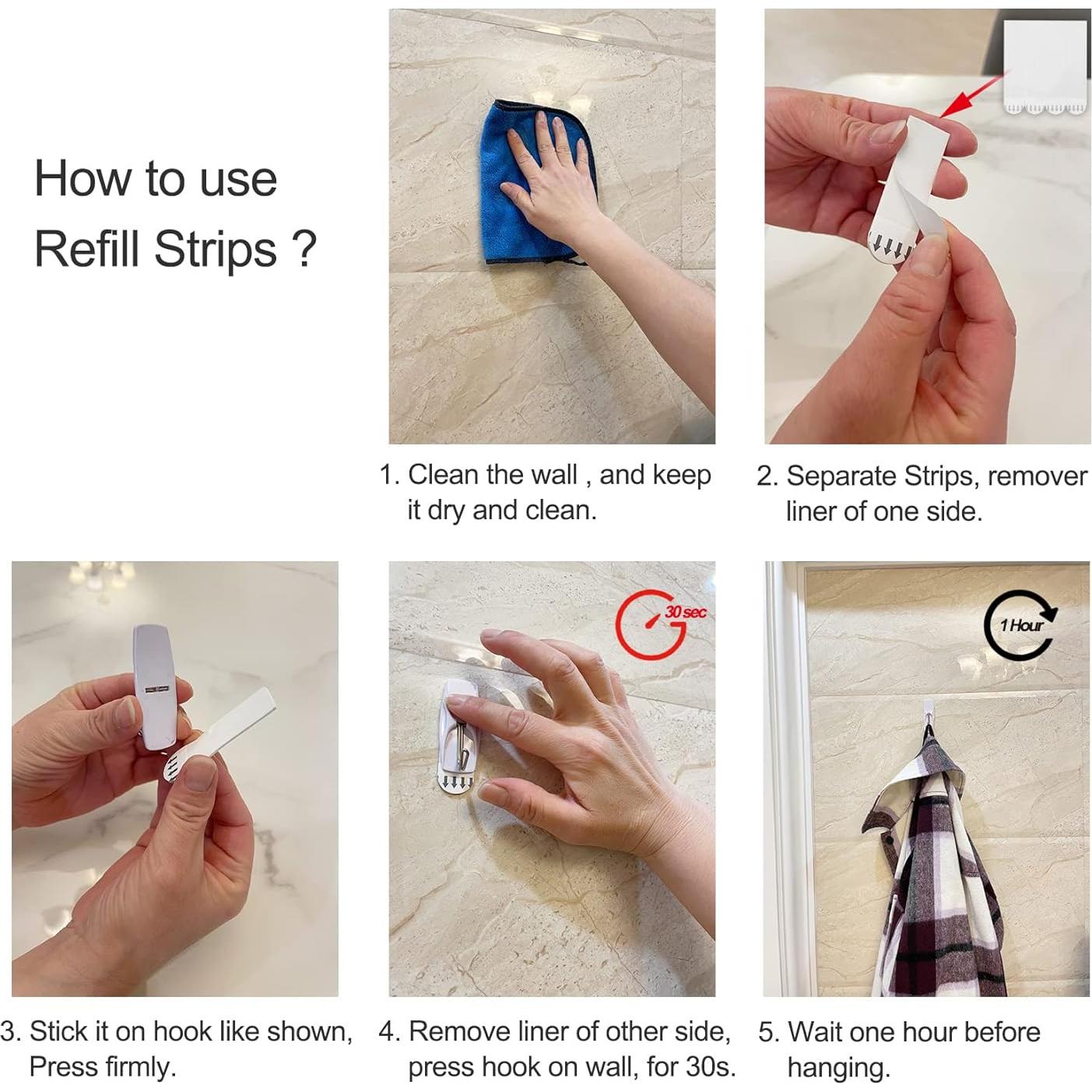 48 Tiras Adhesivas Removibles Karsbarwe para Colgar sin Daños