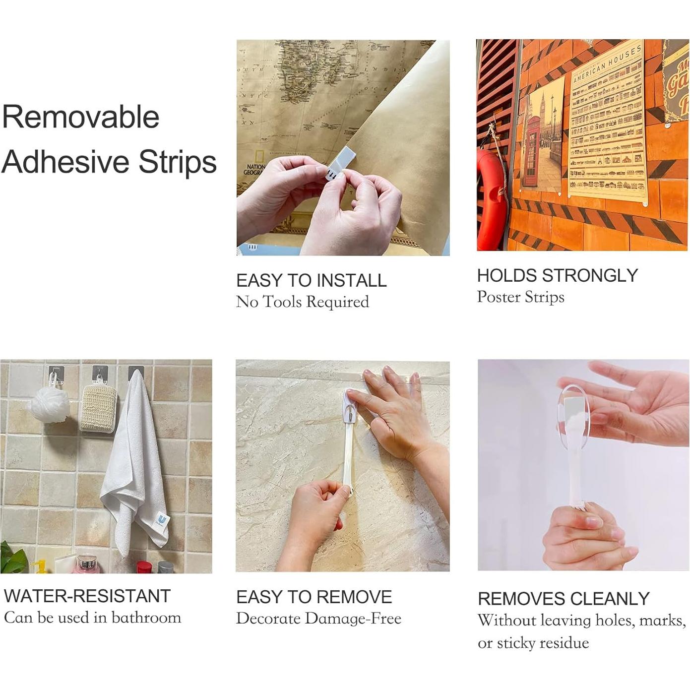 48 Tiras Adhesivas Removibles Karsbarwe para Colgar sin Daños