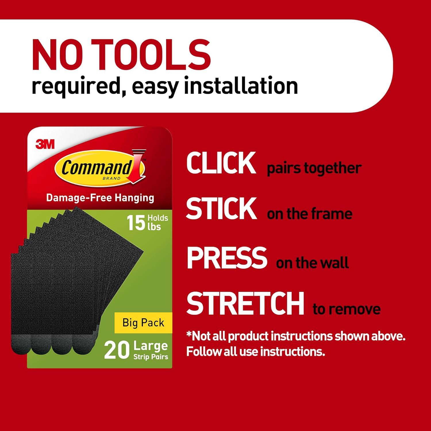Tiras Adhesivas para Colgar Cuadros Command 40 Pares 7.26 kg