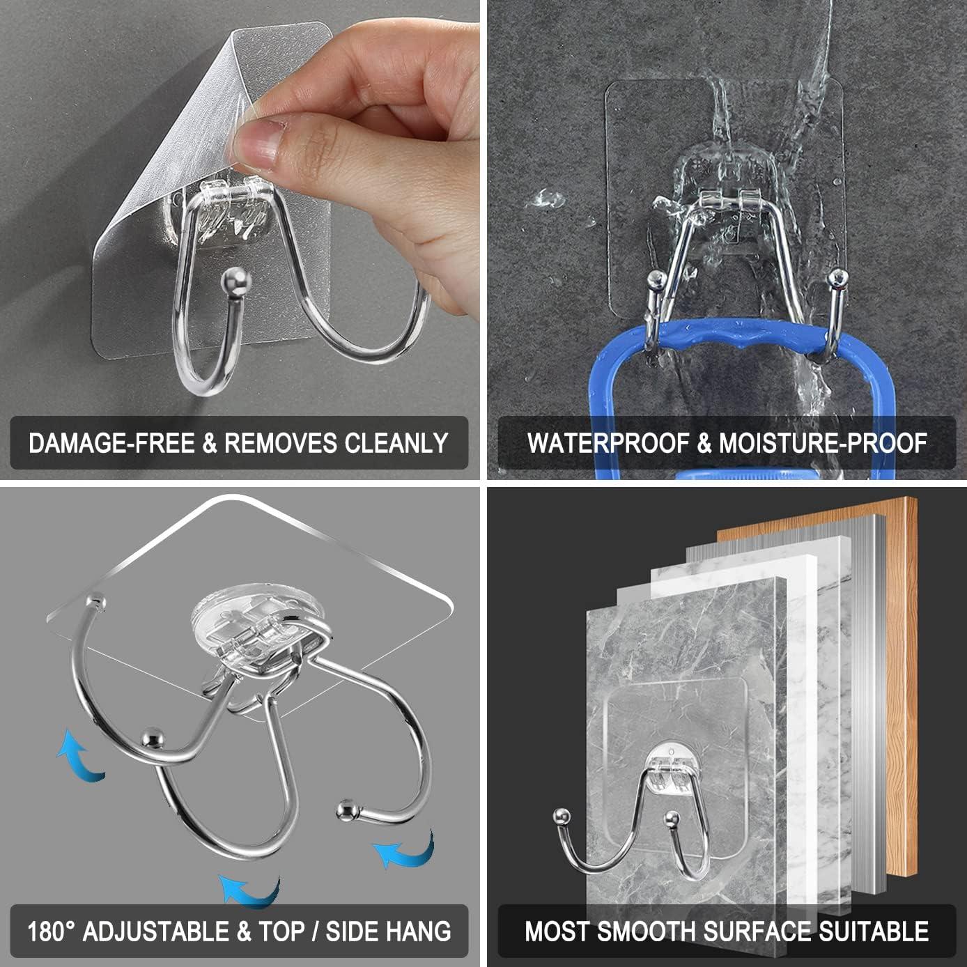 Paquete de 15 Ganchos Adhesivos CenterZ Doble Grande 15 kg