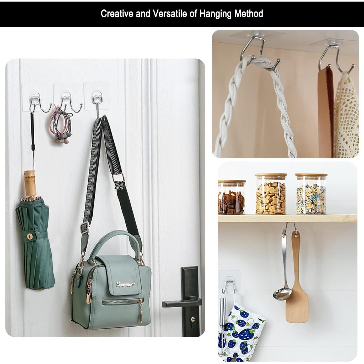 Paquete de 15 Ganchos Adhesivos CenterZ Doble Grande 15 kg