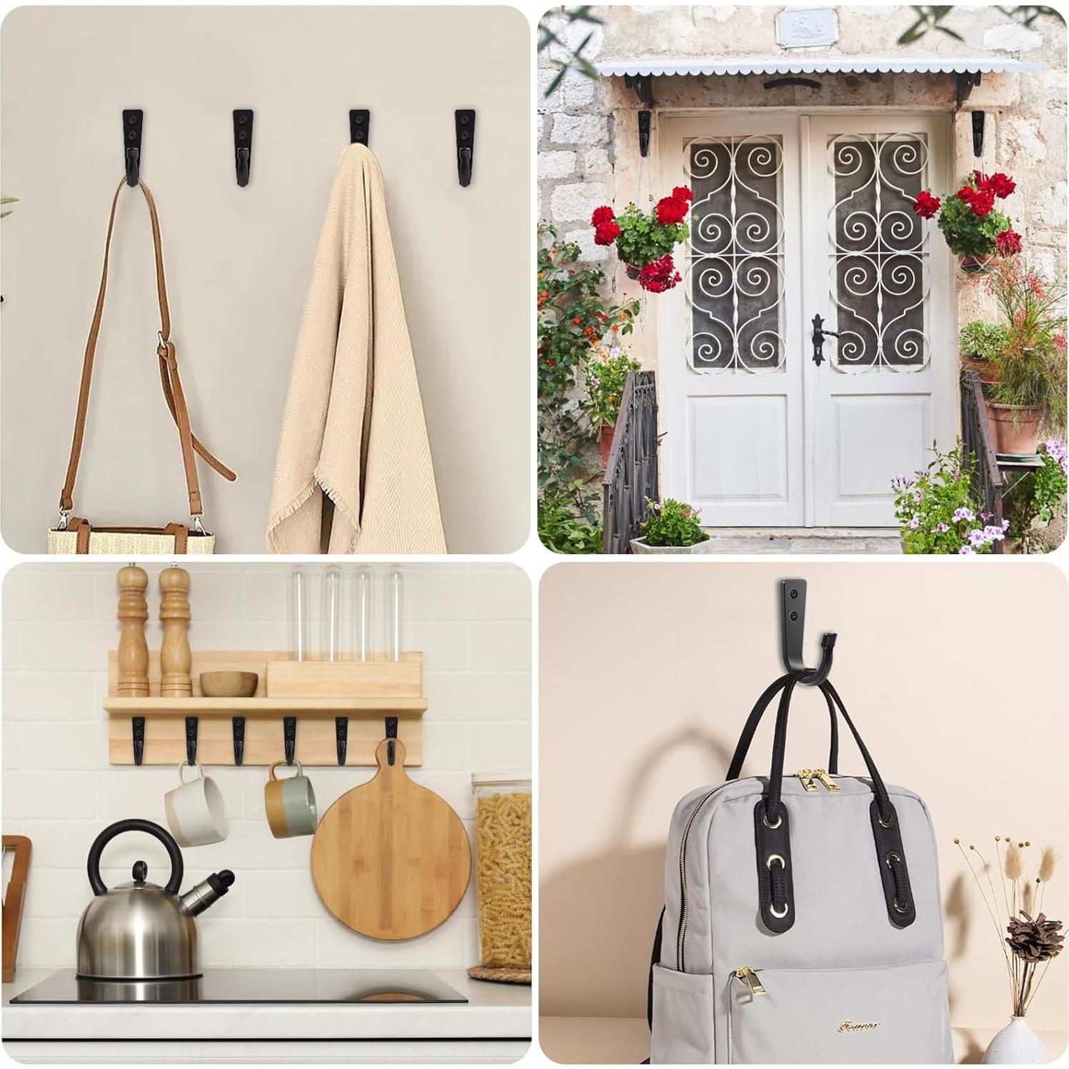 Ganchos de Pared WODEGIFT 5 Pcs Alta Resistencia Negro