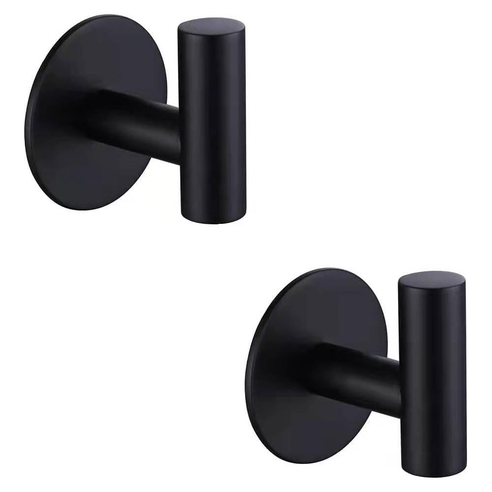 Ganchos Adhesivos de Acero Inoxidable ZWTNBFST 2 Pcs Negro Mate