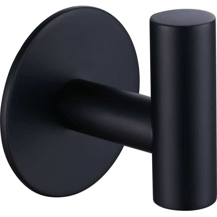 Ganchos Adhesivos de Acero Inoxidable ZWTNBFST 2 Pcs Negro Mate