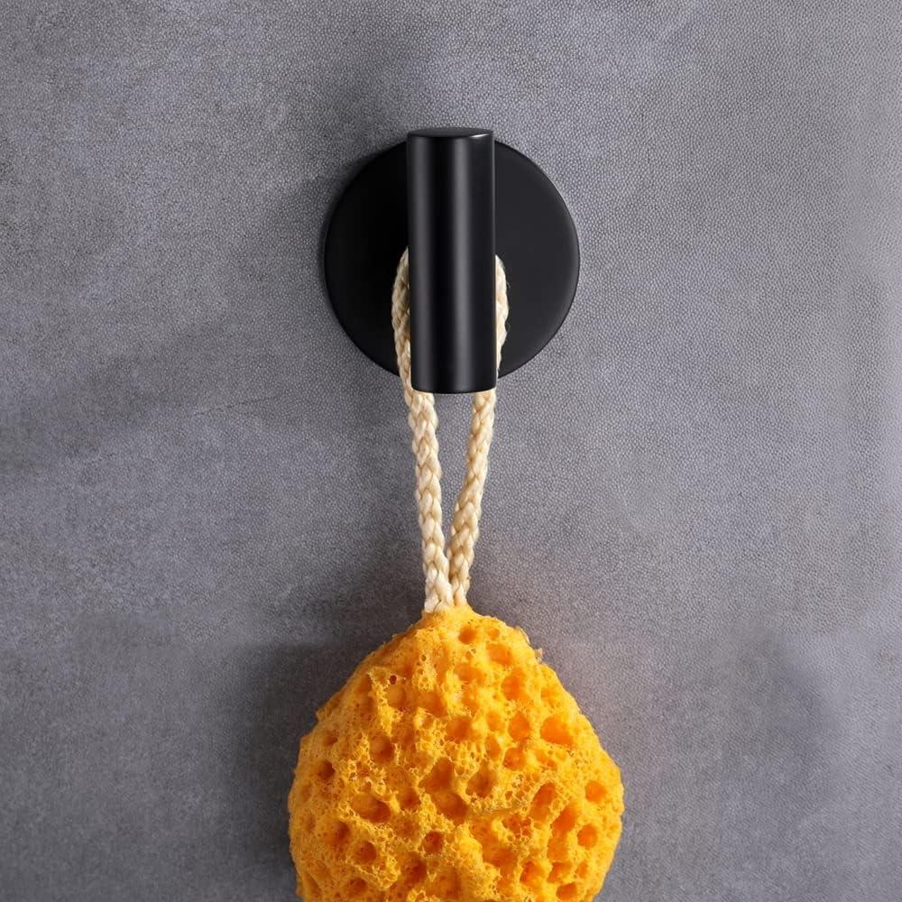 Ganchos Adhesivos de Acero Inoxidable ZWTNBFST 2 Pcs Negro Mate