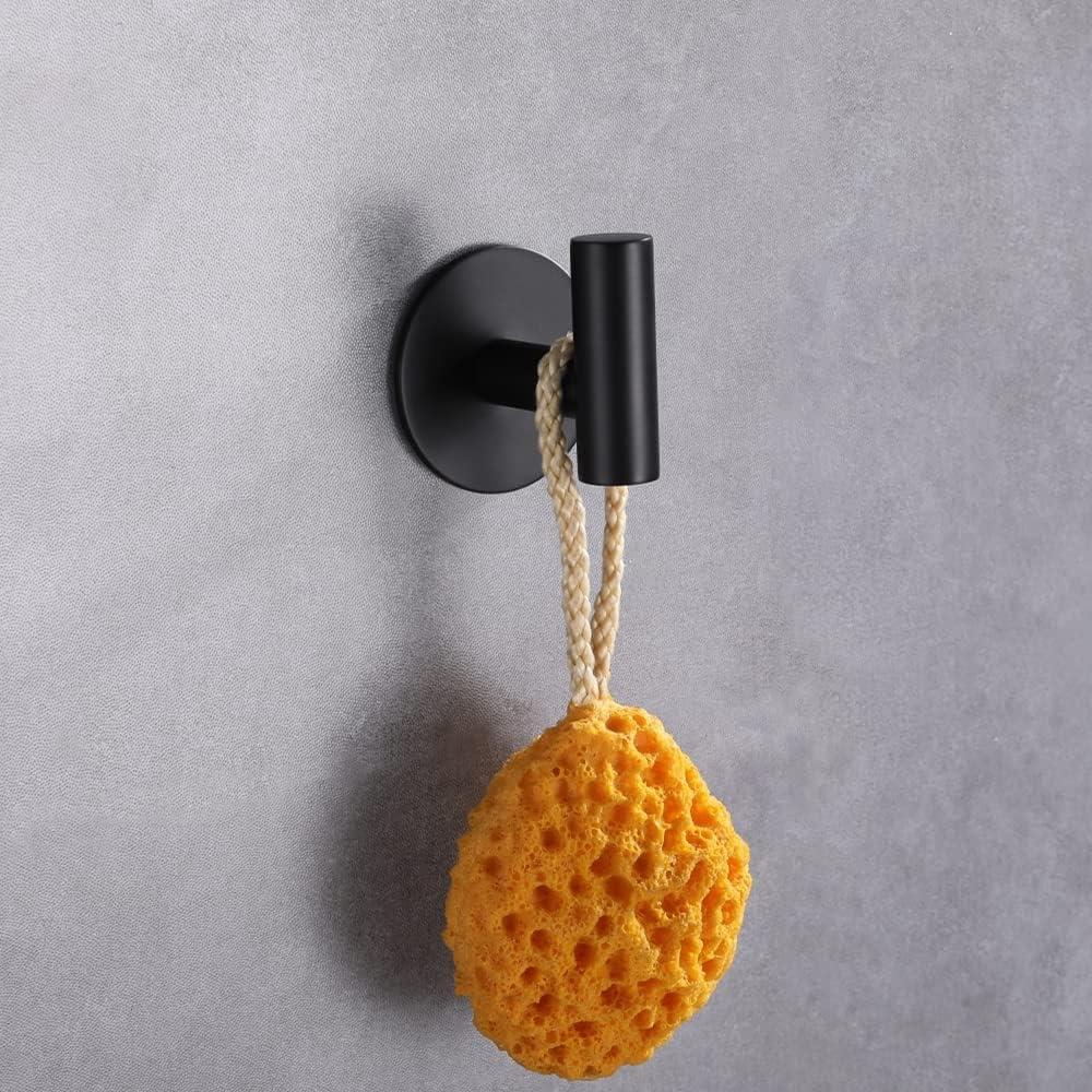 Ganchos Adhesivos de Acero Inoxidable ZWTNBFST 2 Pcs Negro Mate