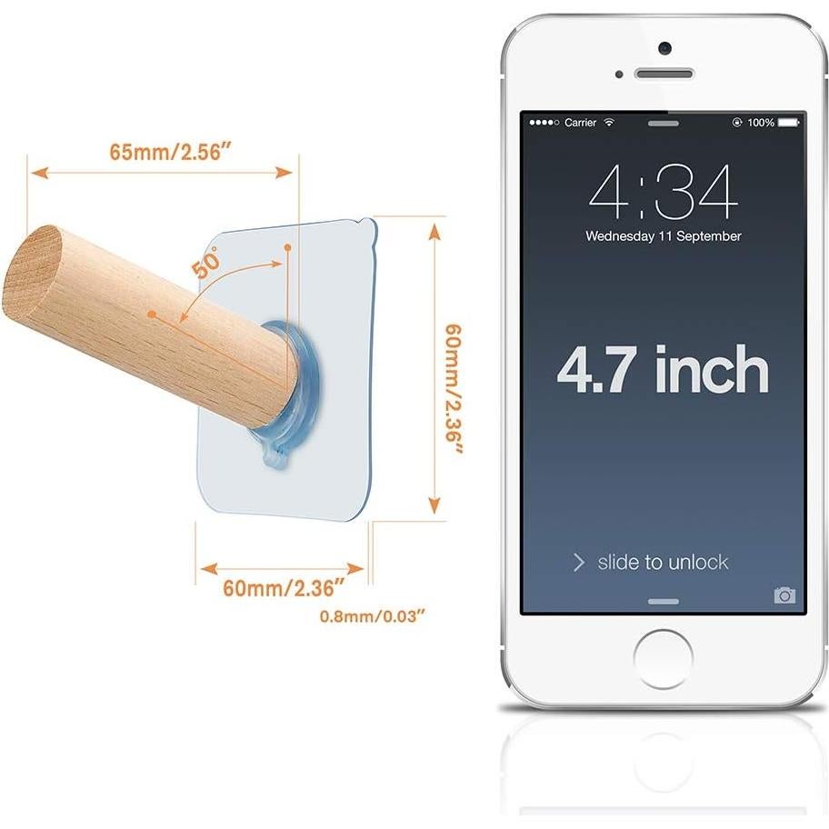 Ganchos Adhesivos para Sombreros FOTYRIG - 8 Unidades, Soporta 4.5 kg