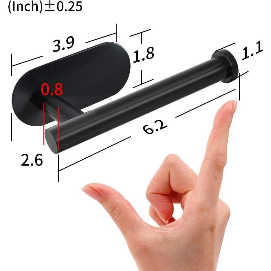 Soporte de Papel Higiénico Adhesivo Cerekony Acero Inoxidable Negro