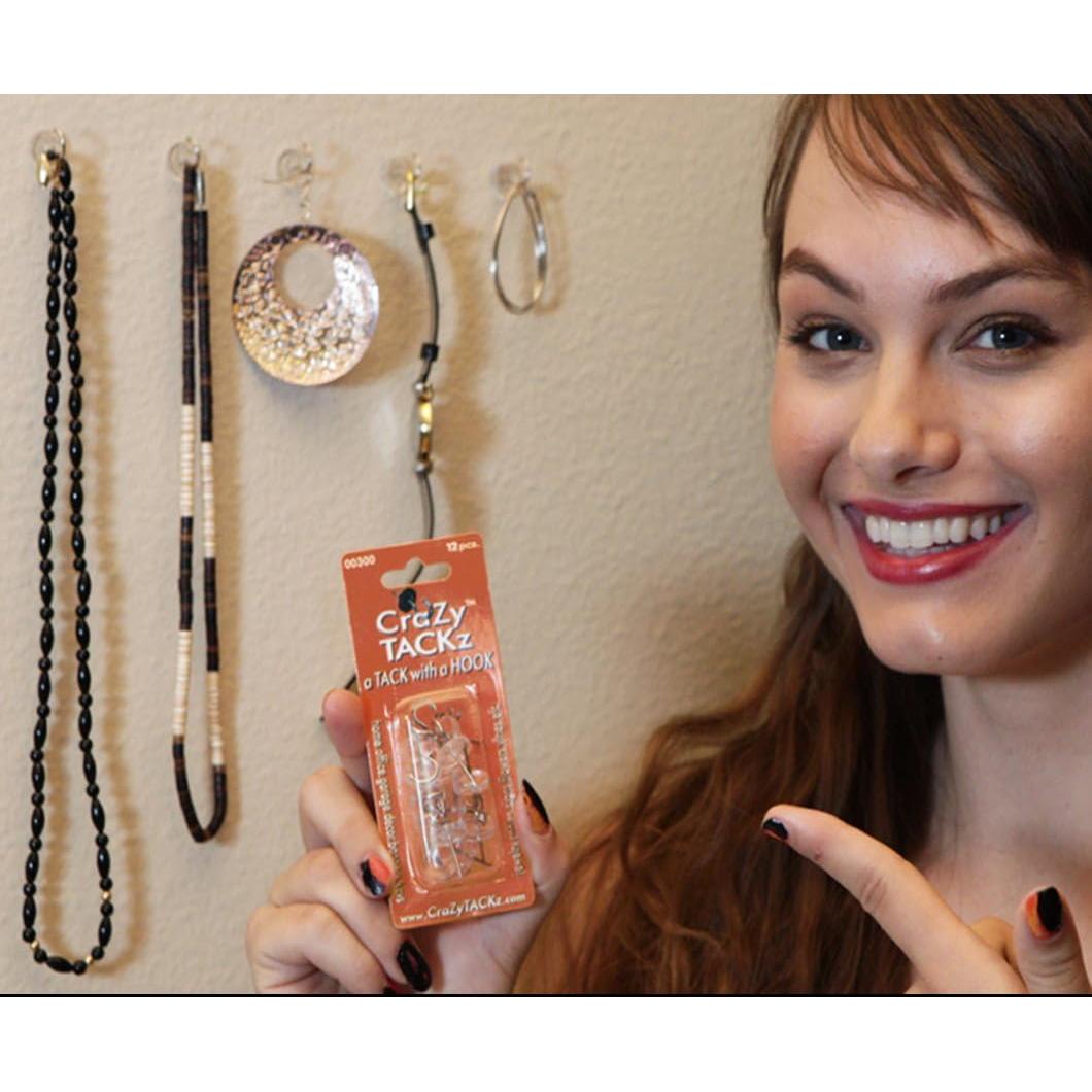 Chincheta con Gancho CraZy TACKz 36 Piezas Transparente
