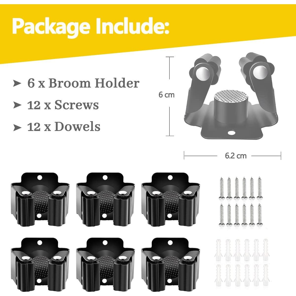 Soporte de Escoba de Pared Verdenu Acero Inoxidable 6 Paquetes