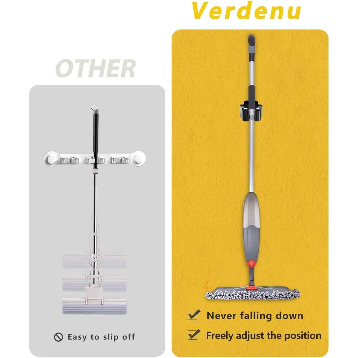 Soporte de Escoba de Pared Verdenu Acero Inoxidable 6 Paquetes