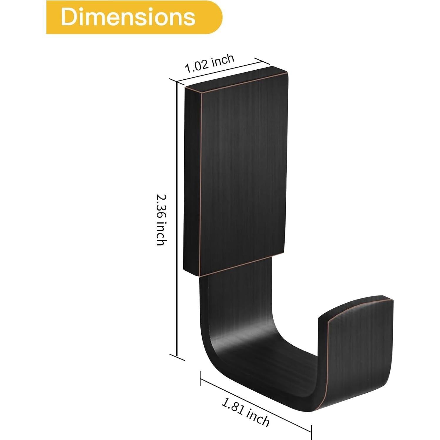 Gancho de Ropa BESy Cuadrado Bronce Aceitado Autoadhesivo