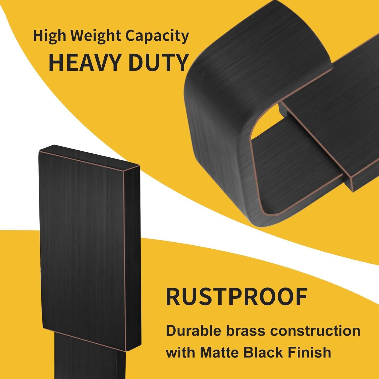 Gancho de Ropa BESy Cuadrado Bronce Aceitado Autoadhesivo