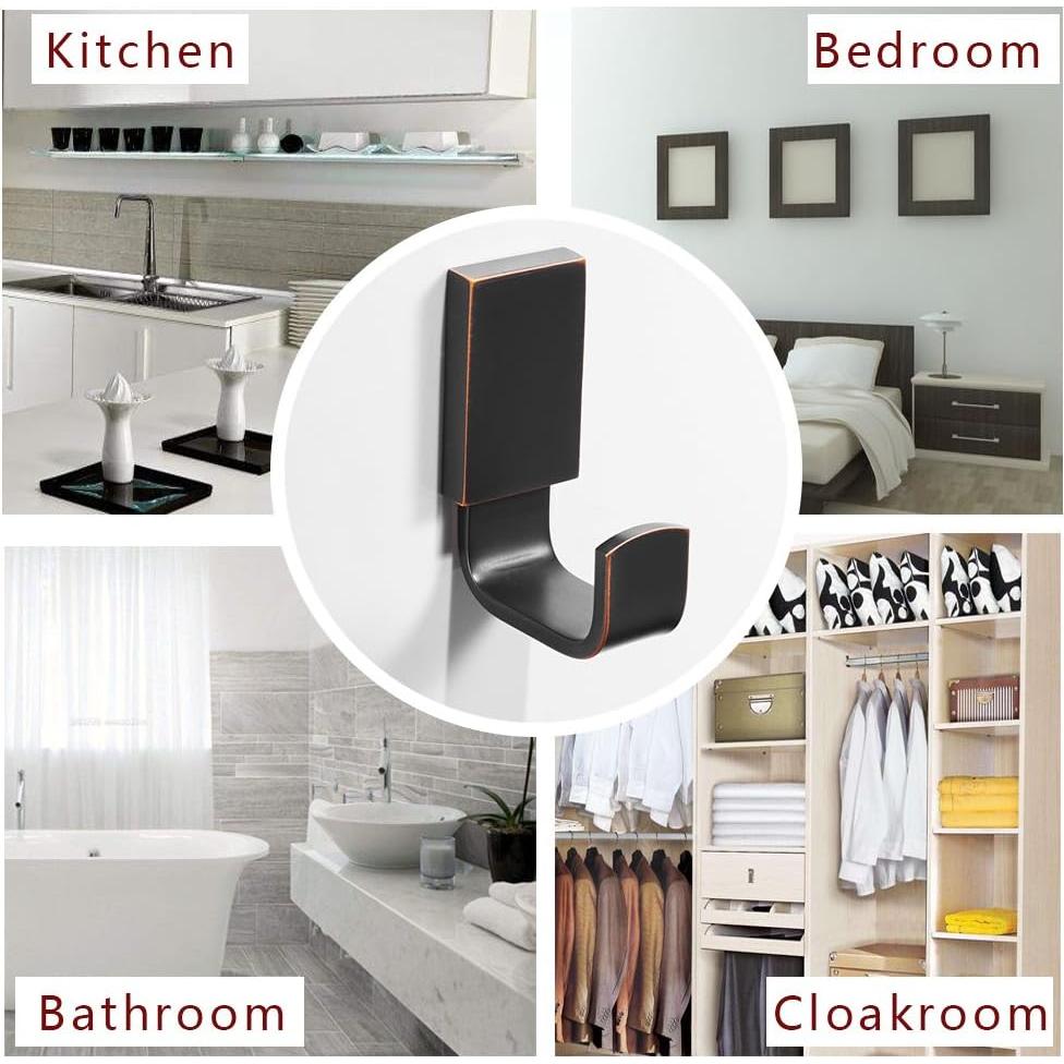 Gancho de Ropa BESy Cuadrado Bronce Aceitado Autoadhesivo