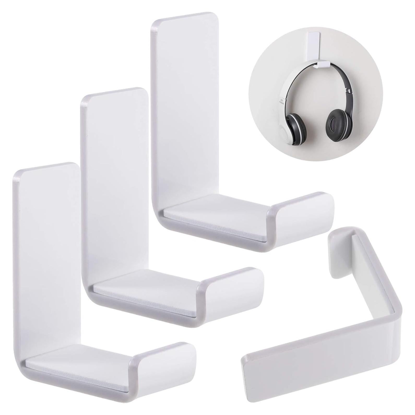 Soporte para Auriculares Weewooday 4 Piezas Acrílico Blanco