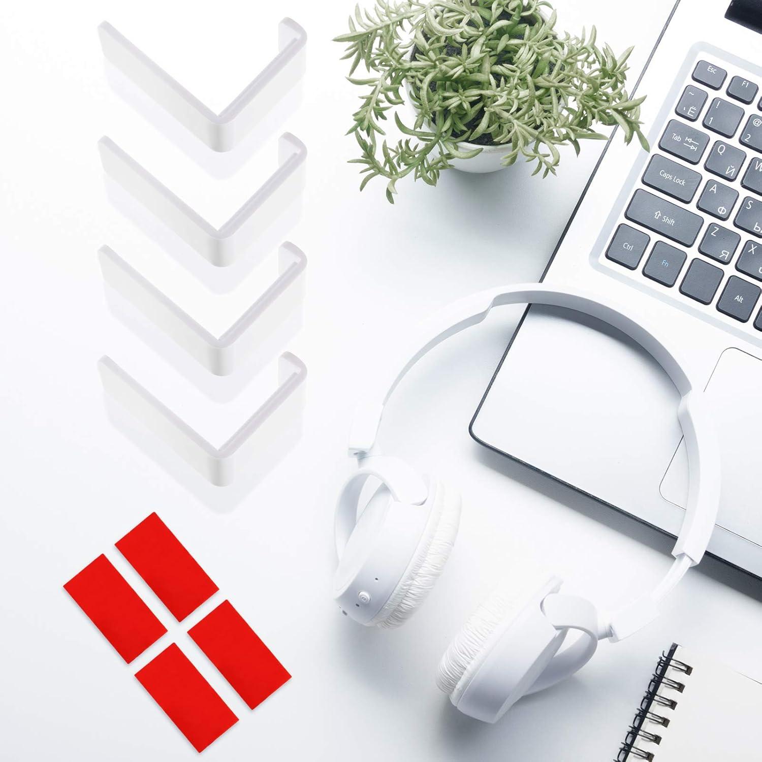 Soporte para Auriculares Weewooday 4 Piezas Acrílico Blanco