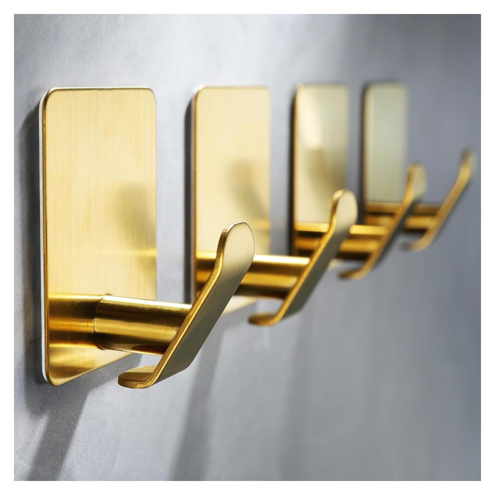 Ganchos Adhesivos Taozun Dorados Set de 4 Acero Inoxidable