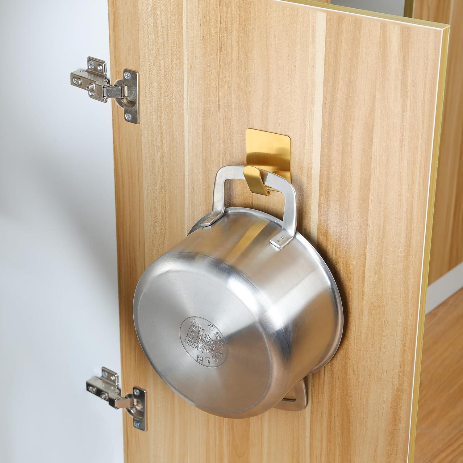 Ganchos Adhesivos Taozun Dorados Set de 4 Acero Inoxidable