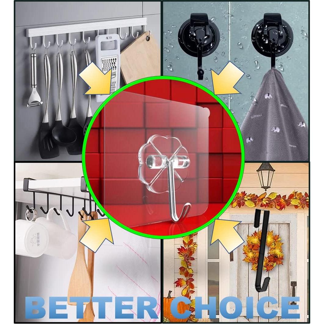 Ganchos Adhesivos de Alta Resistencia QUALIALL - 20 Paquetes, 15kg