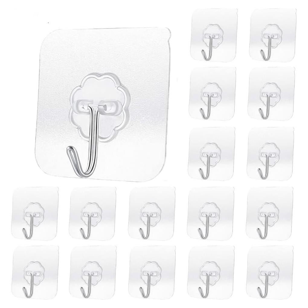 Ganchos Adhesivos Transparentes YIKUER 20 Piezas 13.61 kg