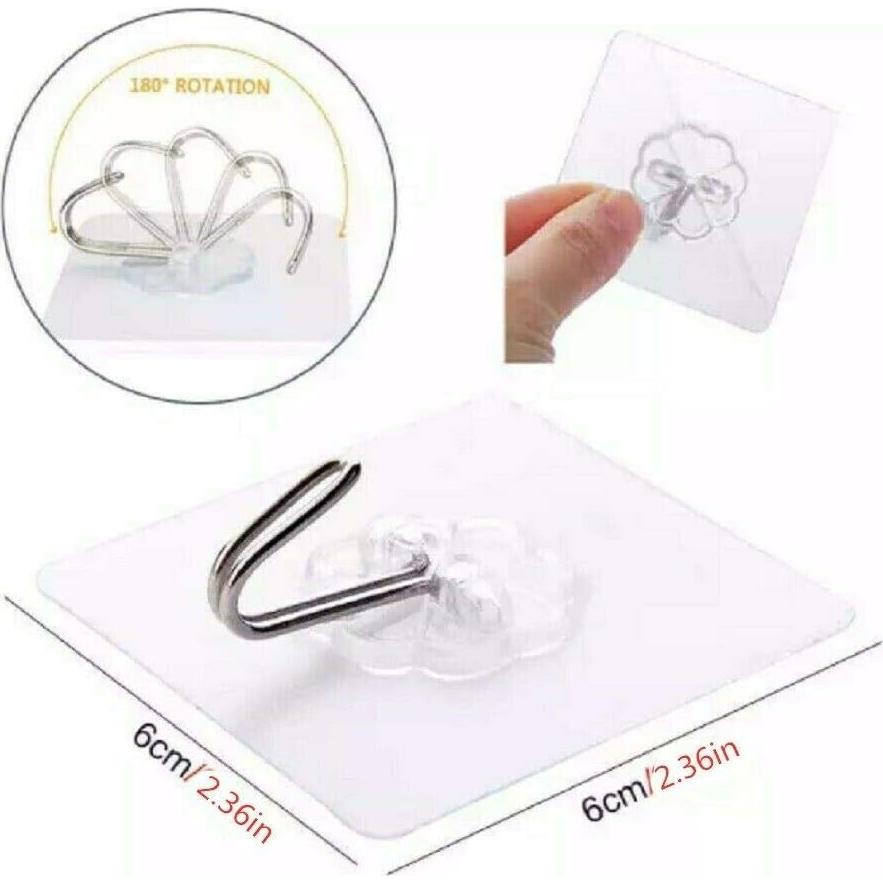 Ganchos Adhesivos Transparentes YIKUER 20 Piezas 13.61 kg