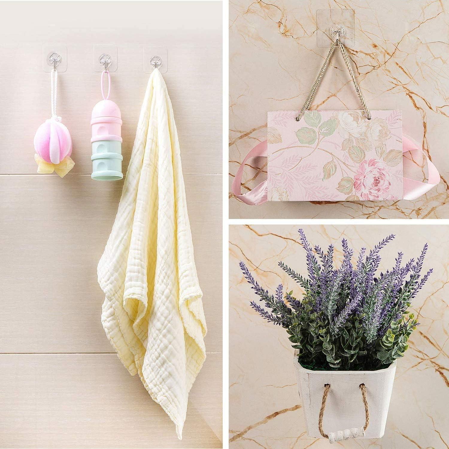 Ganchos Adhesivos Transparentes YIKUER 20 Piezas 13.61 kg