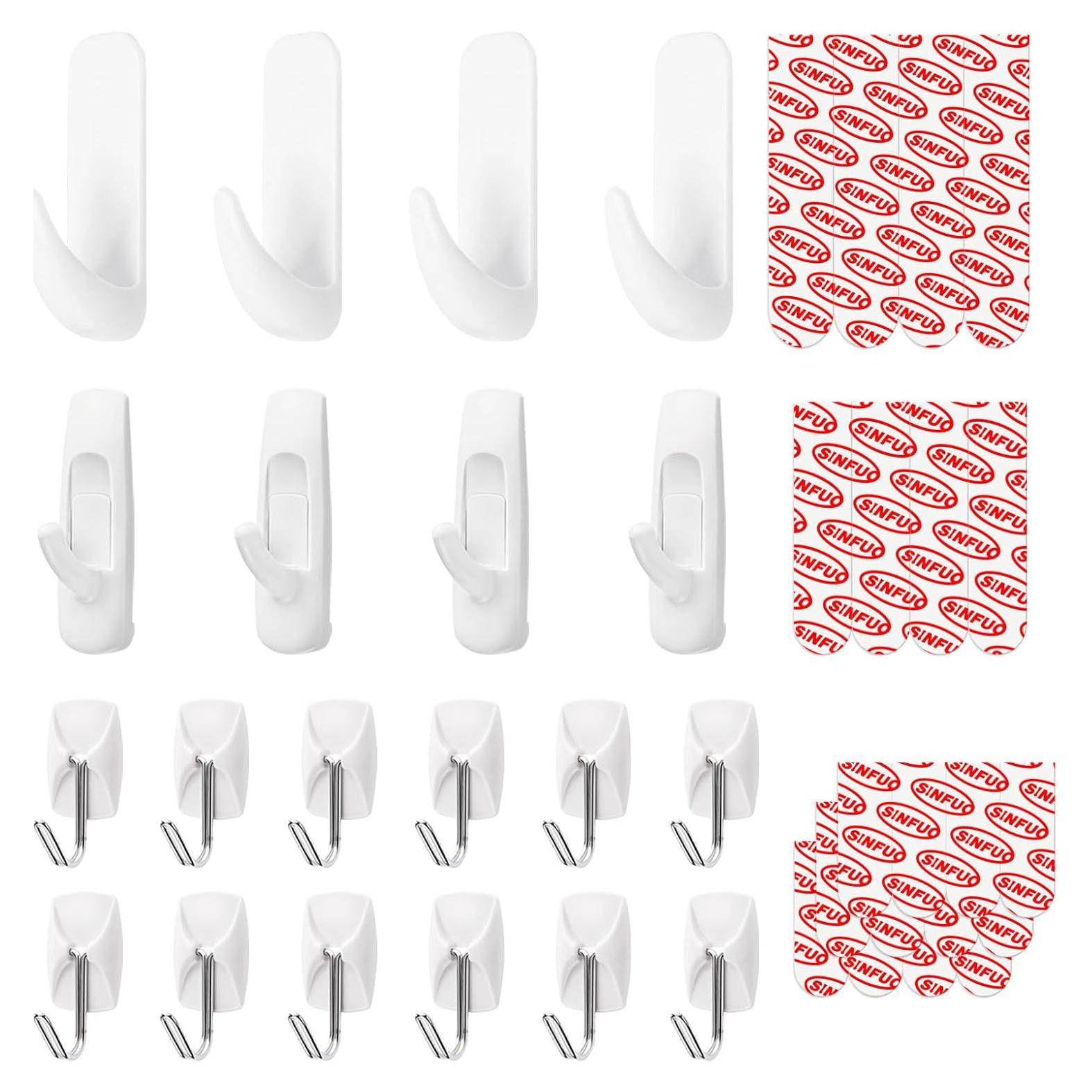 20 Ganchos Adhesivos Sinfuo Alta Resistencia para Pared