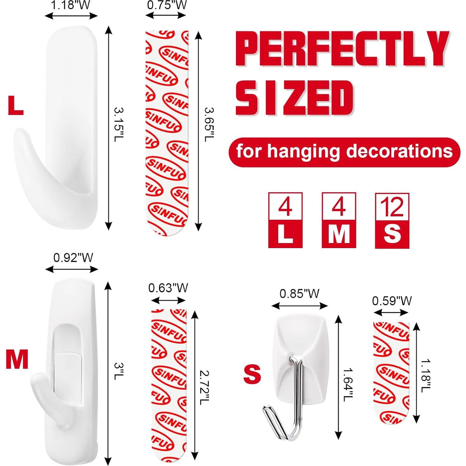 20 Ganchos Adhesivos Sinfuo Alta Resistencia para Pared
