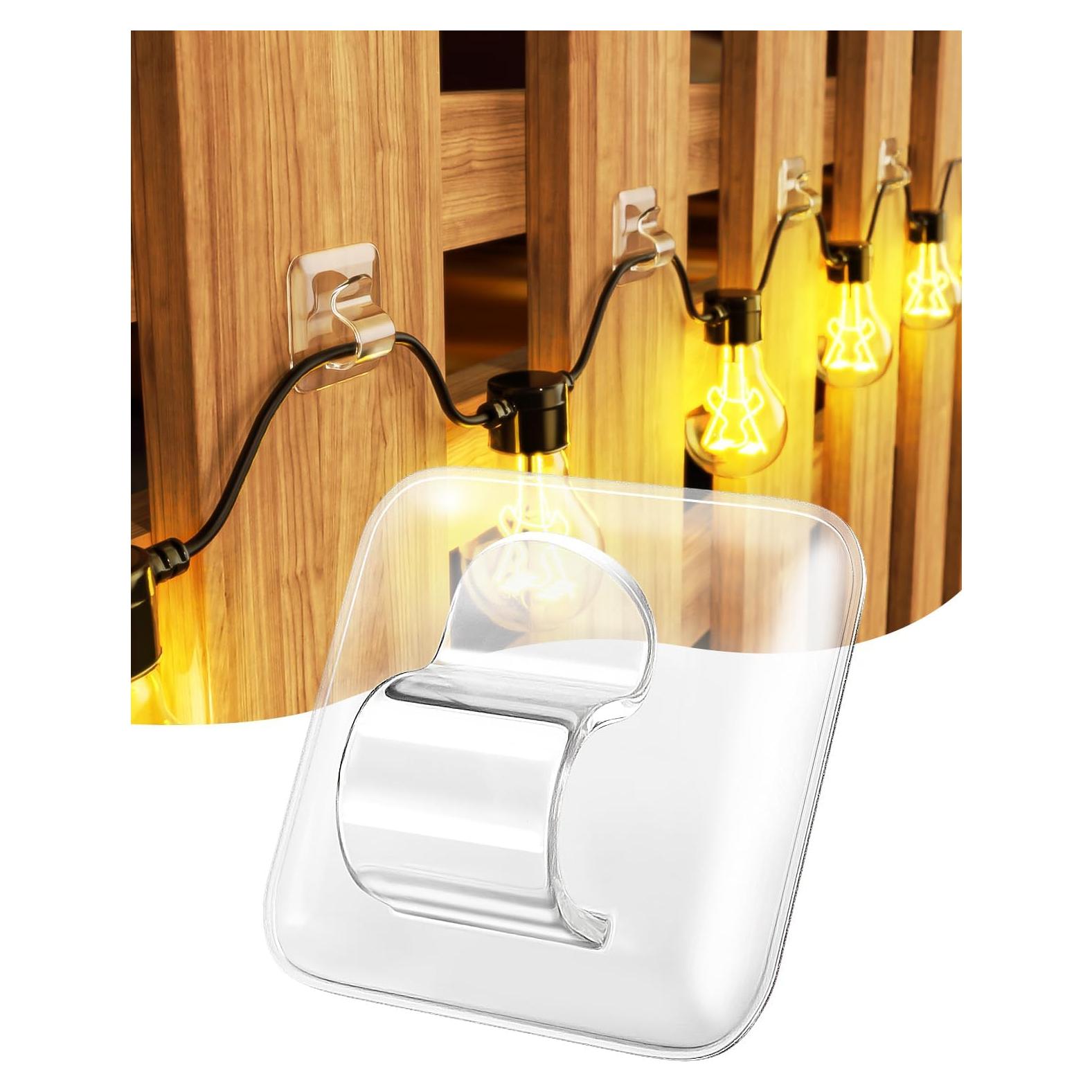 Ganchos Transparentes para Luces de Cuerda LZC - 25 Piezas