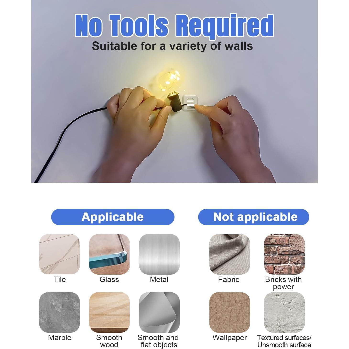 Ganchos Transparentes para Luces de Cuerda LZC - 25 Piezas