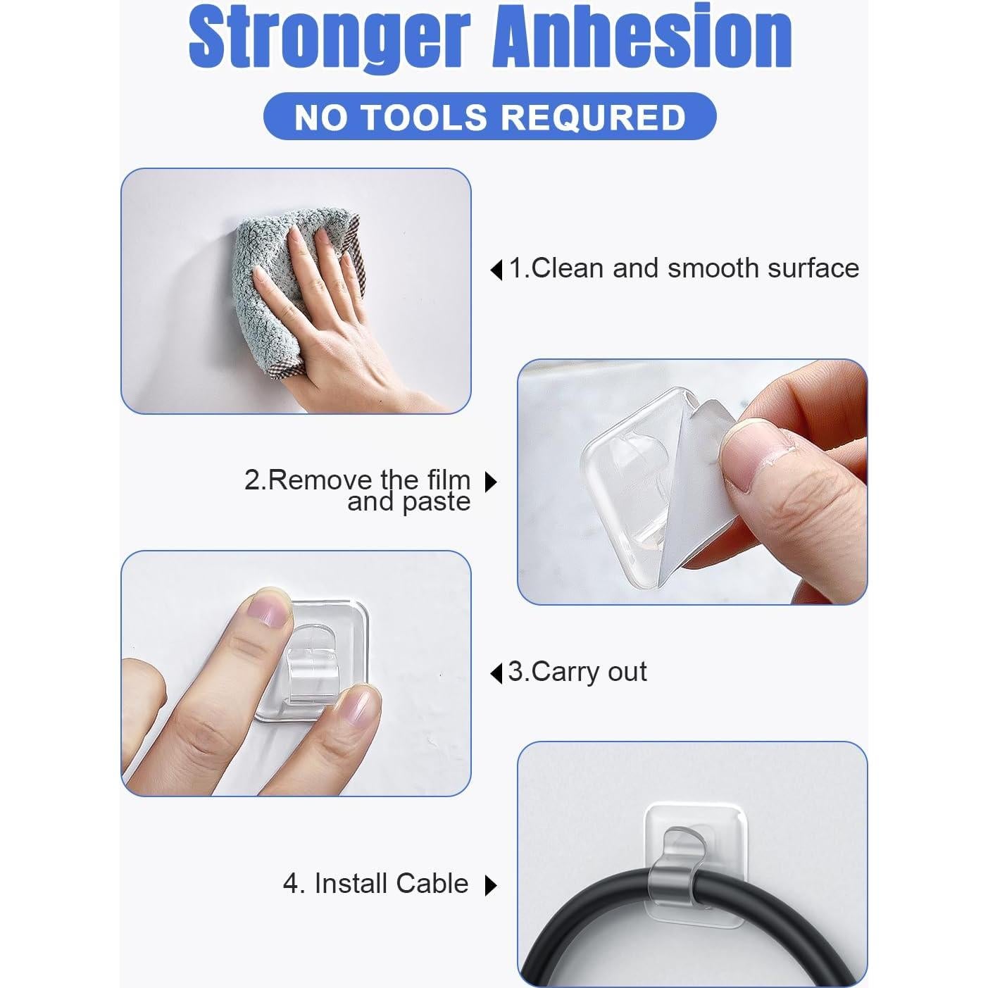 Ganchos Transparentes para Luces de Cuerda LZC - 25 Piezas