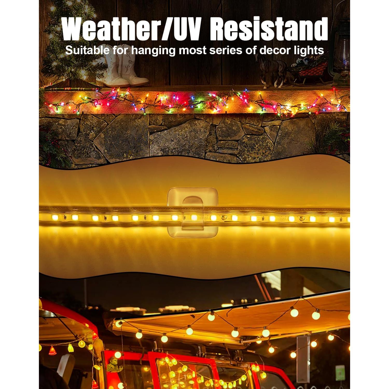 Ganchos Transparentes para Luces de Cuerda LZC - 25 Piezas