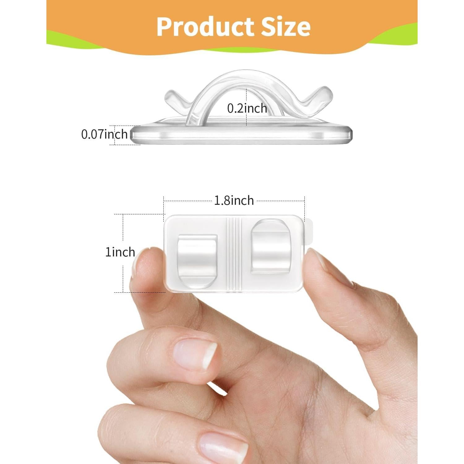 Ganchos grandes transparentes ispneay para luces de cuerda - 16 unidades