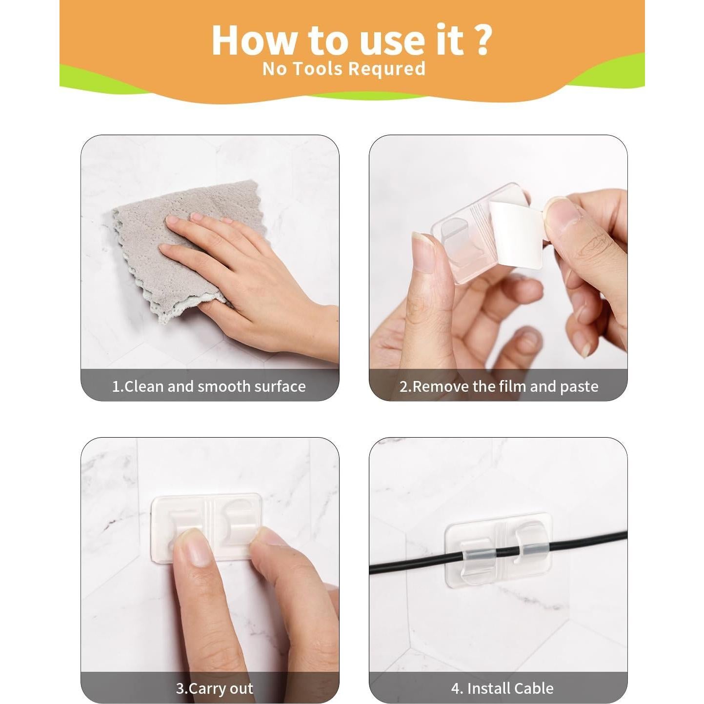 Ganchos grandes transparentes ispneay para luces de cuerda - 16 unidades