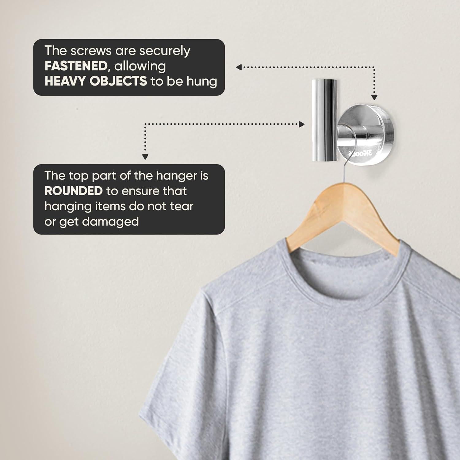 Ganchos de Pared 3iGoods de Acero Inoxidable - Paquete de 4