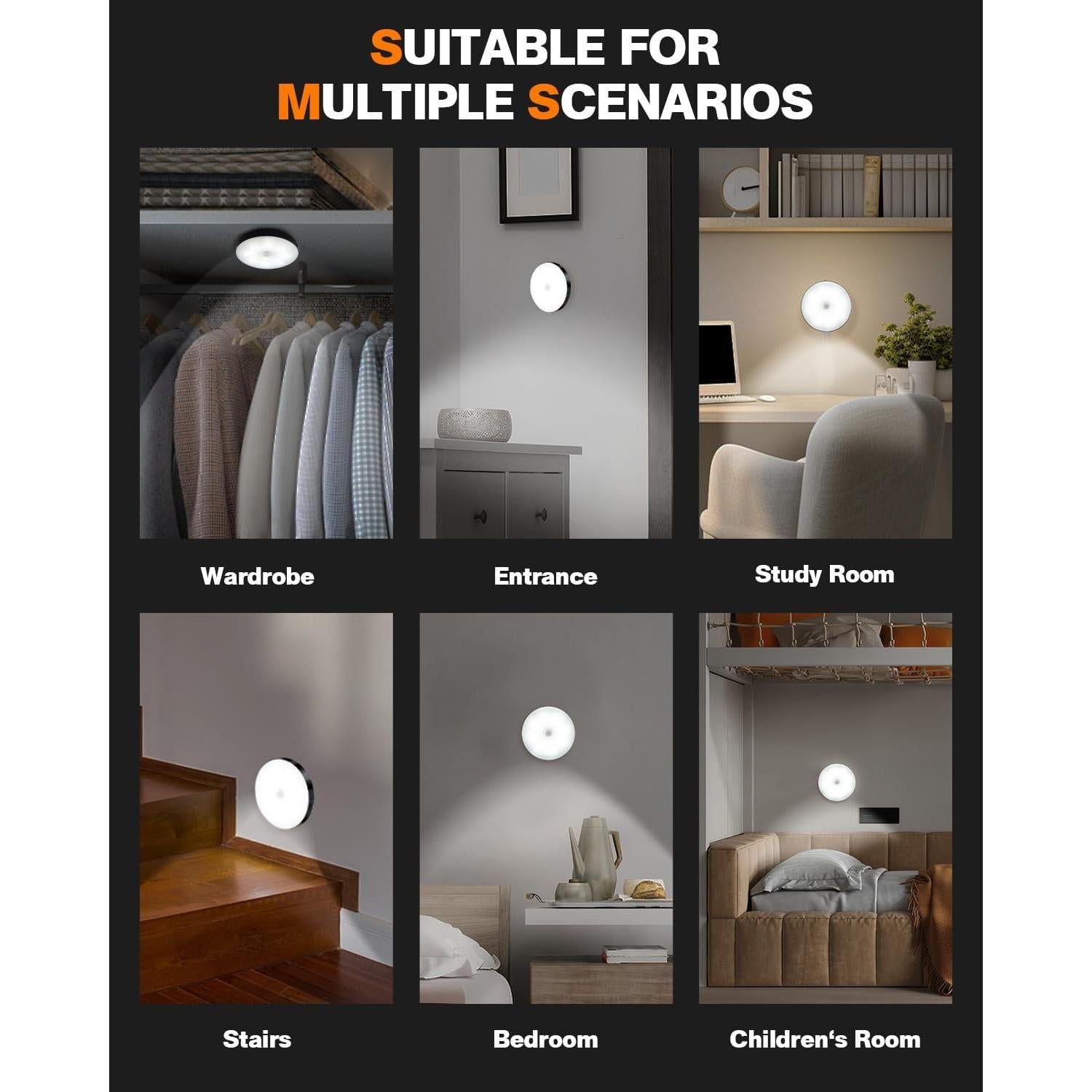 Sensor de Movimiento Luz Nocturna LED AXHHTVCGY Carga USB