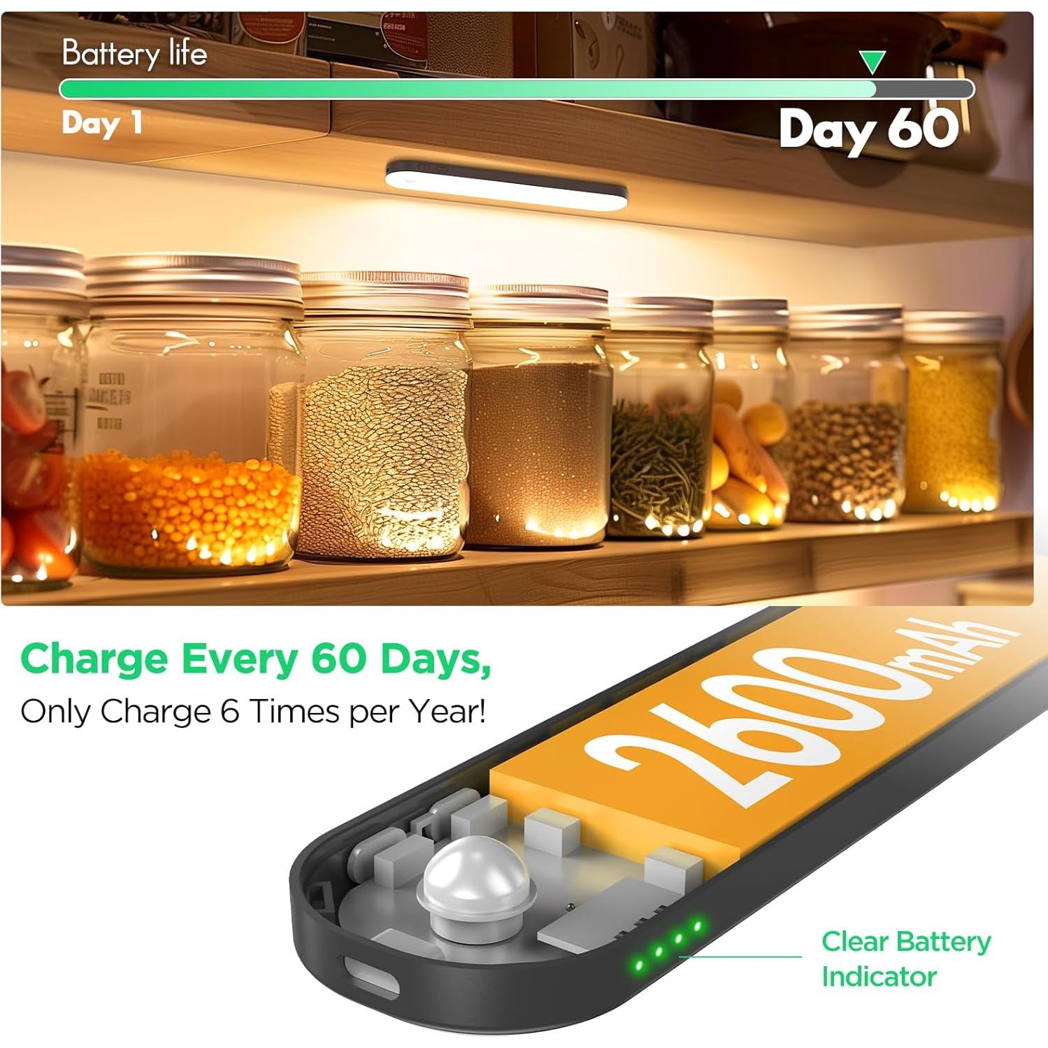 Iluminación bajo gabinete Deerdance GLS-C030 recargable 2600mAh