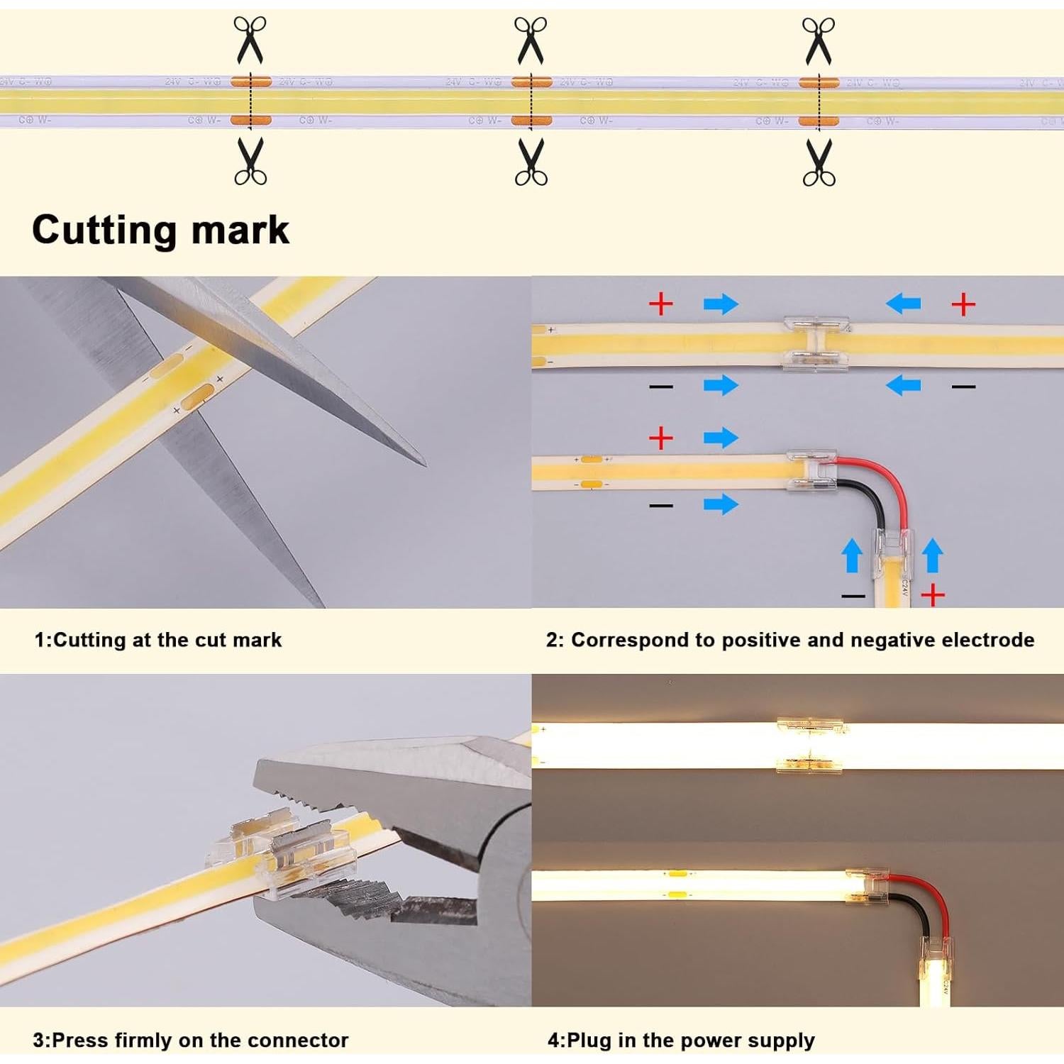 Kit de Tira LED COB 24V 20m Regulable 2700K-6500K con Control Remoto