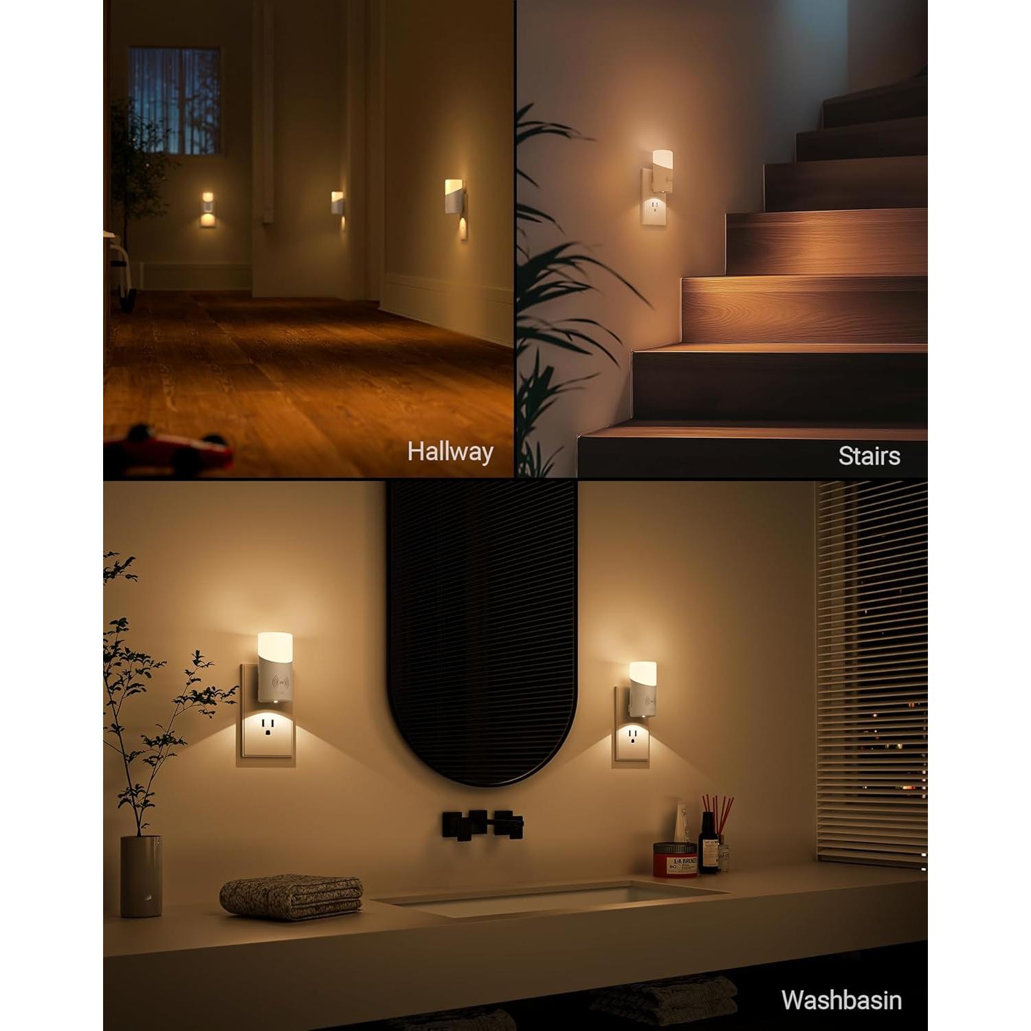 Luz Nocturna LED Lyridz Enchufable con Sensor de Movimiento 360°