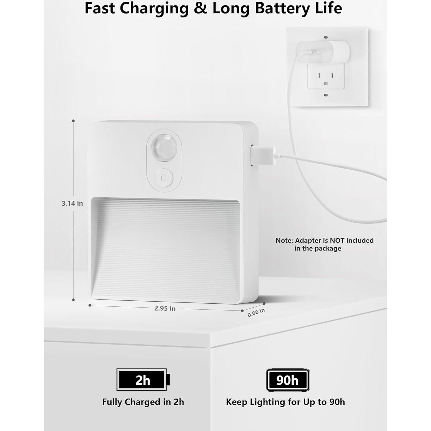 Sensor de Movimiento Luz Nocturna LED NICKLUC Recargable 7 Colores