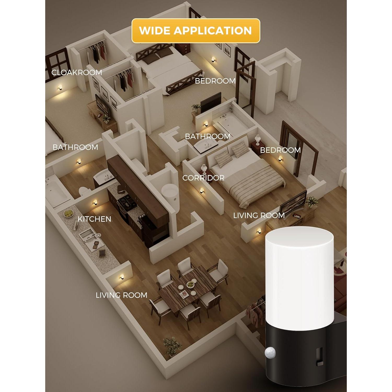 Luz Nocturna Regulable con Sensor de Movimiento LOHAS 100LM