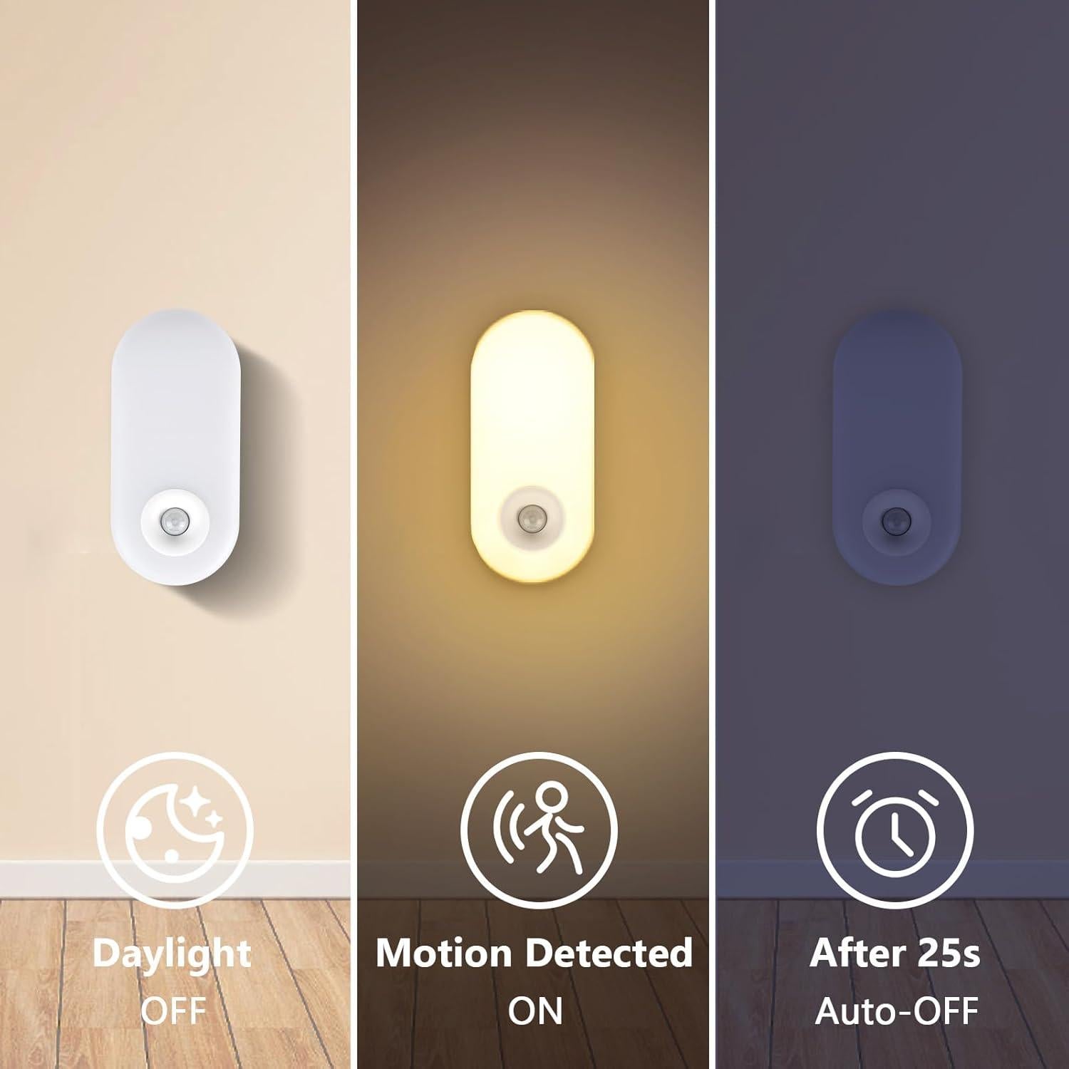 Luces Nocturnas Dawnrise con Sensor de Movimiento 2PK