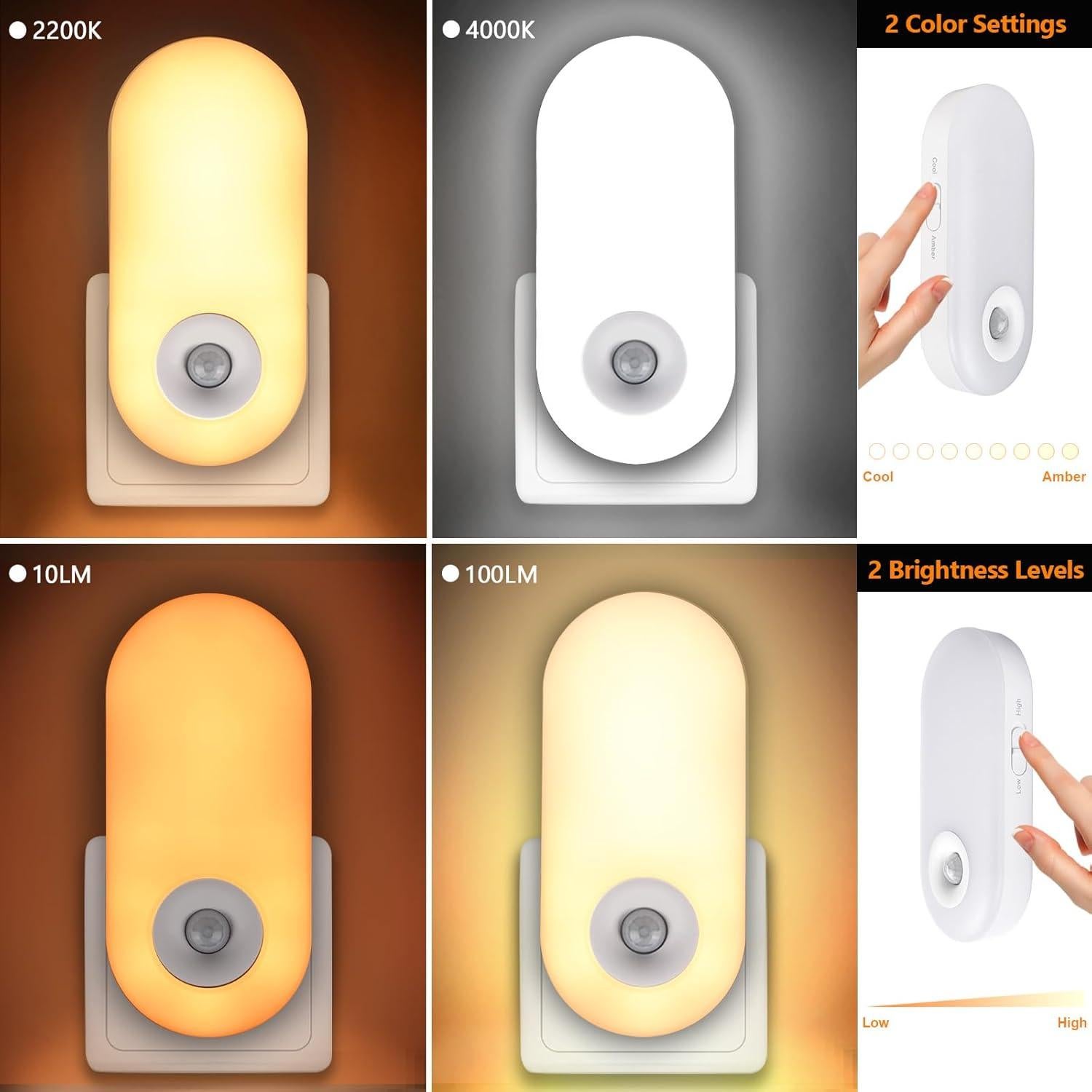 Luces Nocturnas Dawnrise con Sensor de Movimiento 2PK