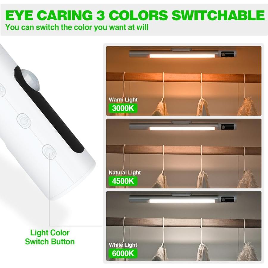 Luces de Armario LED Flohsen con Sensor de Movimiento Recargables