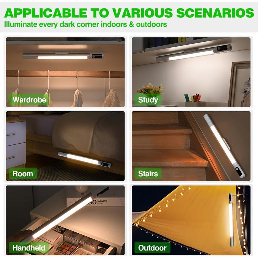 Luces de Armario LED Flohsen con Sensor de Movimiento Recargables