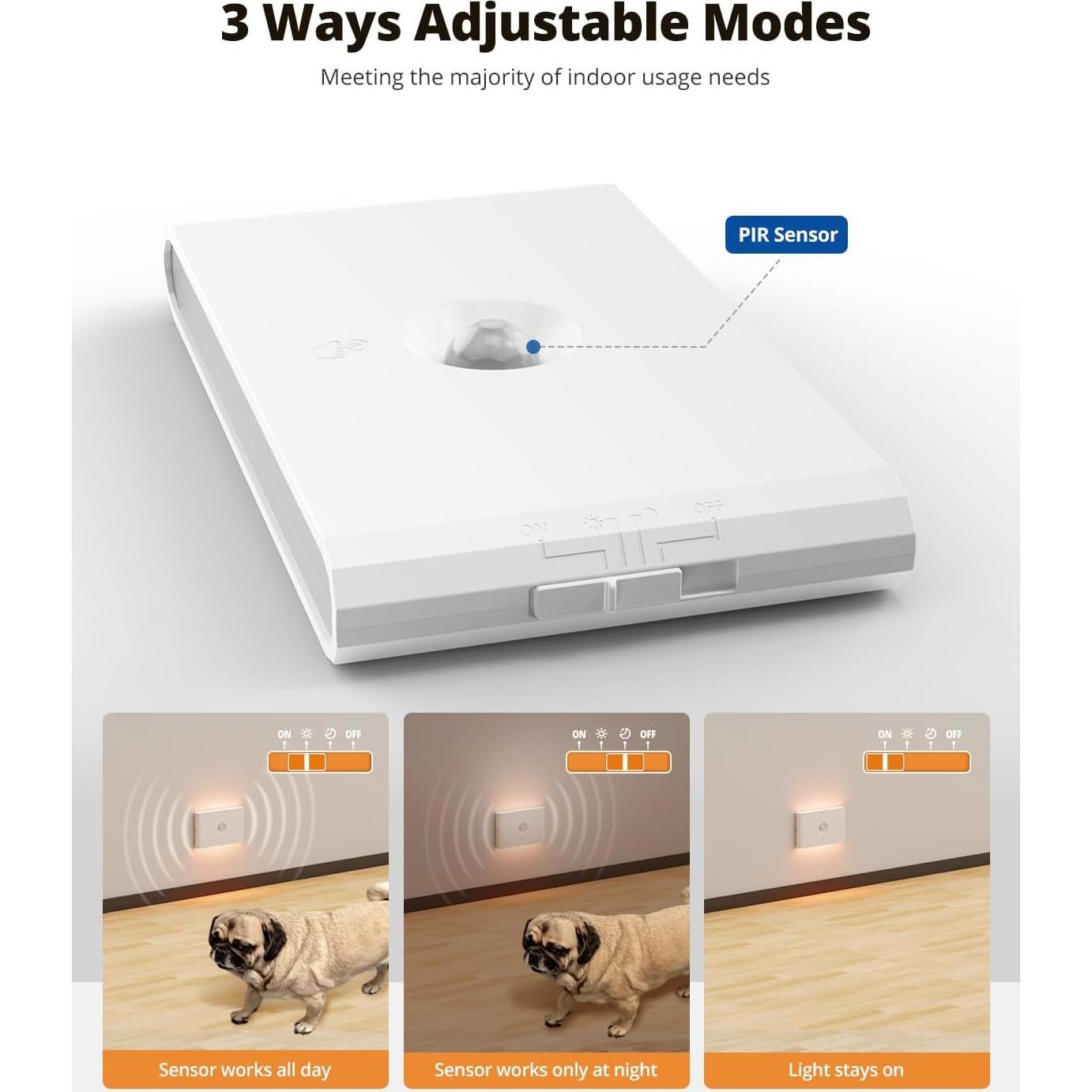 Luz Nocturna Recargable con Sensor de Movimiento Wowatt - 3 Paquetes