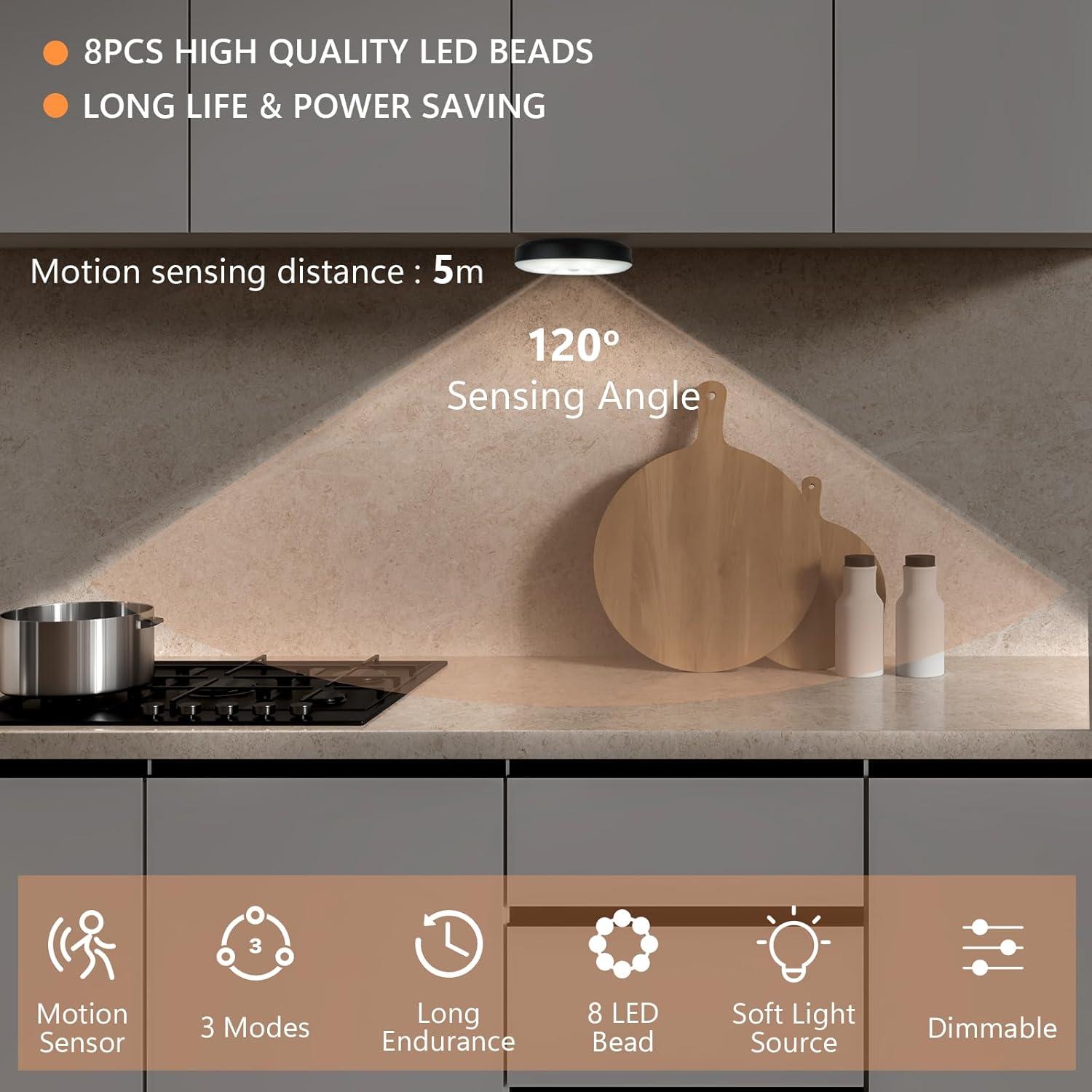 Luces LED Adhesivas GLVSAE con Sensor de Movimiento 8cm