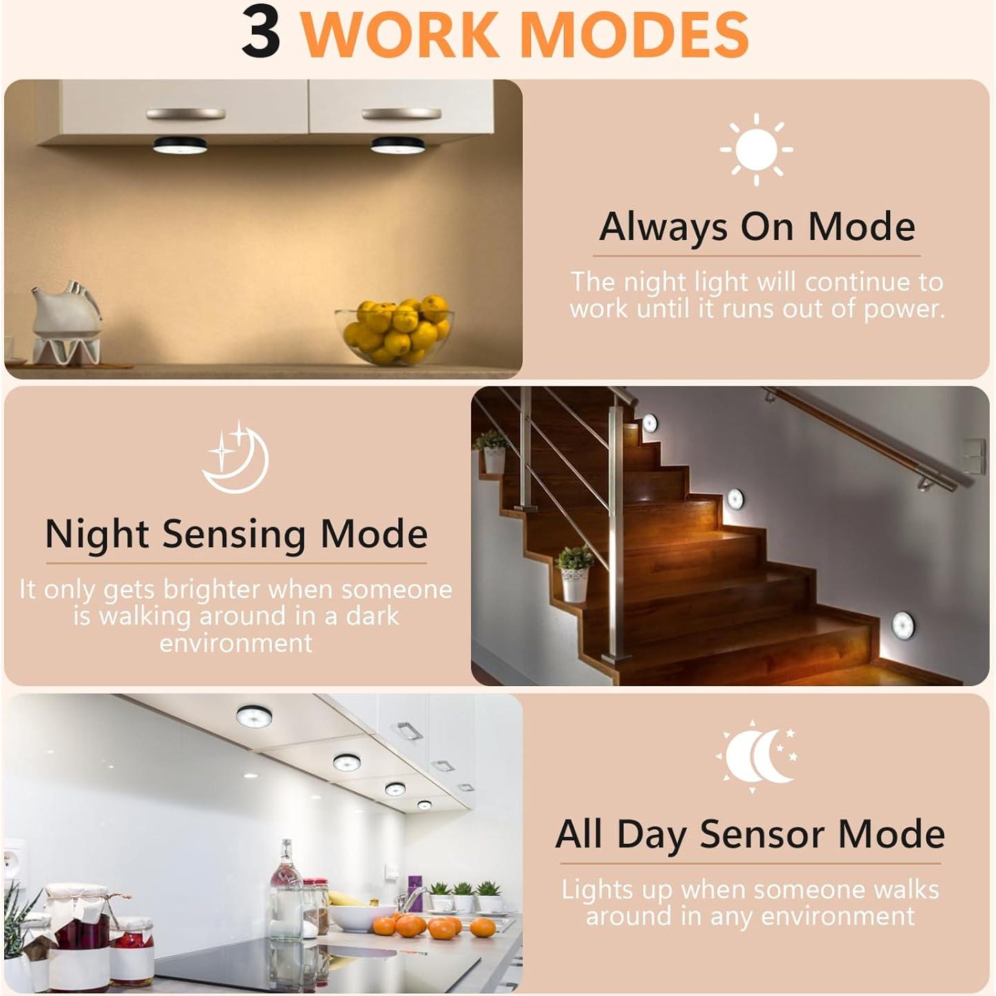 Luces LED Adhesivas GLVSAE con Sensor de Movimiento 8cm